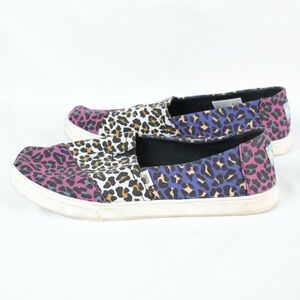 Toms Multicolor Jaguar Pattern Slide On Shoes Womens Size 8